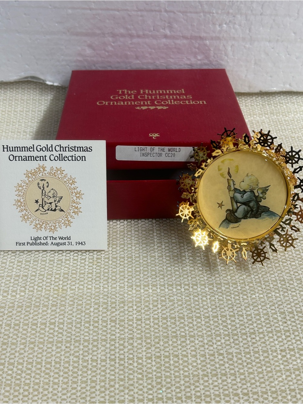 Hummel Gold "Light of the World" Christmas Ornament
